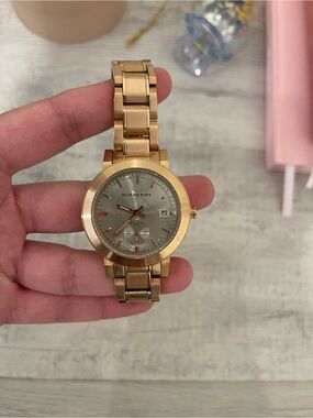Burberry Rose Gold Stainless Steel Women’s Watch with Silver Dial